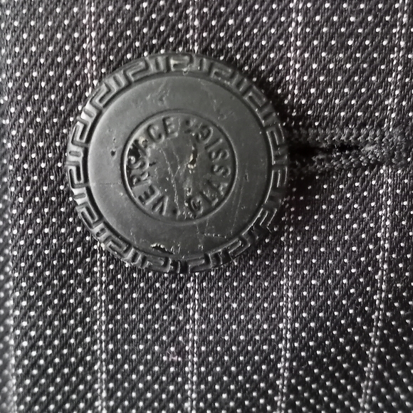 Versace Classic V2 Mens Black Gray Pinstriped Blazer Sport Coat Jacket 38S /B8 - Picture 5 of 14